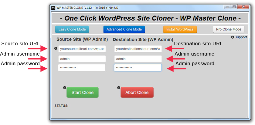 WP Master Clone screenshot